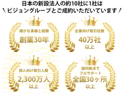 日本の新設法人の約10社に1社はビジョングループと成約