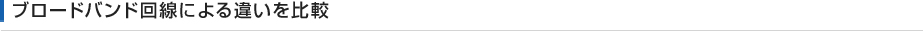 ブロードバンド回線による違いを比較