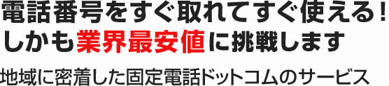 電話番号をすぐ取れてすぐ使える！しかも業界最安値に挑戦します